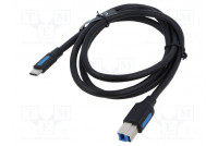 Kaapeli USB 3.0 USB B pistoke,USB C pistoke nikkelöity 1m