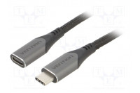 Cable USB 3.1 USB C socket,USB C plug 0.5m black 5Gbps PVC