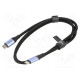 Cable USB 4.0 USB C plug,both sides nickel plated 1m black