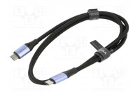 Cable USB 4.0 USB C plug,both sides nickel plated 1m black