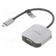 Converter D-Sub 15pin HD socket,USB C plug 0.15m black grey