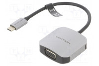 Converter D-Sub 15pin HD socket,USB C plug 0.15m black grey