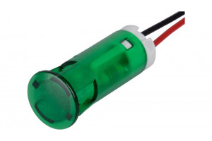 MERKKIVALO LED 10mm 230VAC VIHREÄ JOHDOILLA