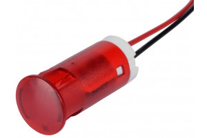 MERKKIVALO LED 10mm 230VAC PUNAINEN JOHDOILLA