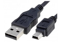 USB-2.0 VÄLIJOHTO A-UROS / miniB 5m
