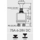 Switch push-pull 75A/12VDC chrome