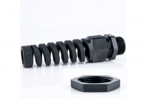 VEDONPOISTAJA Ø8-13mm MUSTA TAIVUTUSSUOJALLA