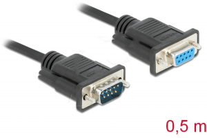 RS-232, plug/socket, slim, 0.5 m