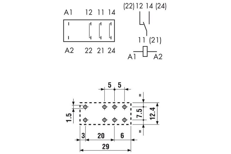 PCB RELAY SPDT 16A 24VDC PARTCO