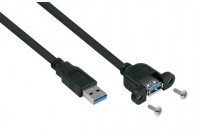 USB cable, Type-A male / female, panel 30cm