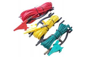 TEST LEAD SET WITH CROCODILE CLIPS RED/YELLOW/BLUE 5/10/20m