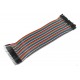 JUMPER WIRE MALE/FEMALE MULTICOLOR FLAT CABLE 17cm 40pin