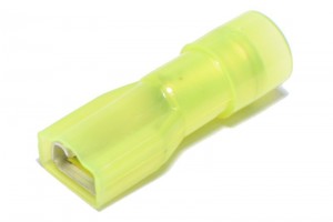 Abiko PUSH-ON CONNECTOR 6,3x0,8mm FEMALE INSULATED YELLOW