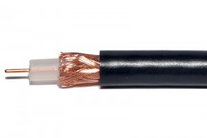 RF COAXIAL CABLE 75ohm RG-59 BLACK 1m