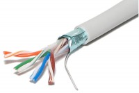 SOLID TWISTED PAIR CABLE CAT5e 4x2 SHIELDED 1m