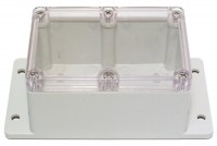 TRANSPARENT WALL-MOUNT PLASTIC ENCLOSURE IP65 65x120x80mm