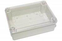 TRANSPARENT PLASTIC ENCLOSURE IP65 60x180x130mm