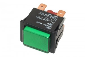 GREEN LIGHTED SPDT PUSH-BUTTON SWITCH 16A 250VAC