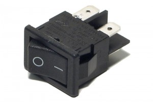 ROCKER SWITCH 2-POLE ON/OFF 6A 250VAC BLACK