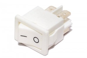 ROCKER SWITCH 2-POLE ON/OFF 6A 250VAC WHITE