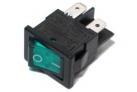 ROCKER SWITCH 2-POLE ON/OFF 10A 250VAC with green light