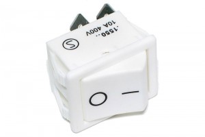 ROCKER SWITCH 2-POLE ON/OFF 10A 250VAC WHITE