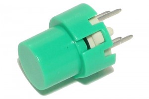 ROUND MOMENTARY KEY SWITCH N.O. SPST GREEN