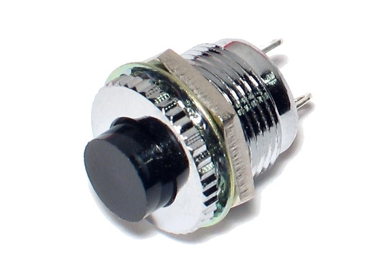 PUSHBUTTON SWITCH 1A 250VAC BLACK PARTCO