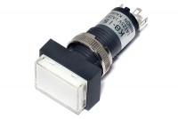 LIGHTED DPDT PUSH-BUTTON SWITCH RECTANGLE WHITE