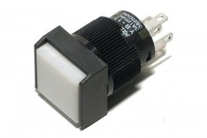 LIGHTED SPDT PUSH-BUTTON SWITCH SQUARE WHITE