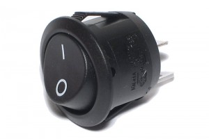 ROCKER SWITCH ROUND 1-POLE ON/OFF 10A 250VAC black