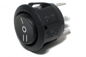 ROCKER SWITCH ROUND 1-POLE ON/OFF/ON 10A 250VAC