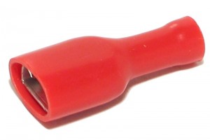 PUSH-ON 6,3mm FEMALE INSULATED RED