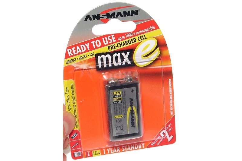 Ansmann maxE 9V Rechargeable 200mAh