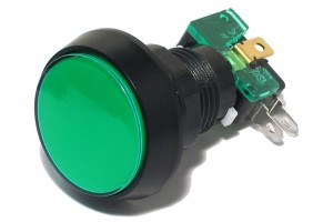 MICRO SWITCH WITH LARGE BUTTON AND GREEN 12V LED LIGHT