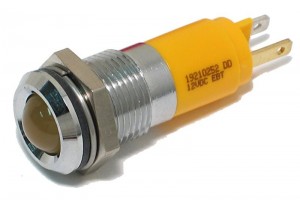 10mm LED INDICATOR LIGHT 12V YELLOW