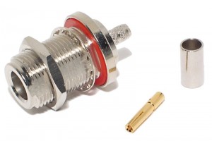 N CONNECTOR FEMALE PANEL CRIMP FOR RG58 CABLE