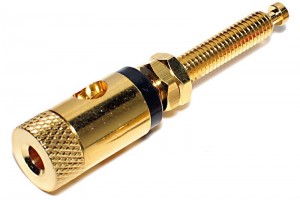 4mm CAPTIVE BINDING POST GOLD BLACK