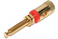 4mm CAPTIVE BINDING POST GOLD RED MARK