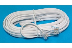 MODULAR PHONE LINE CORD RJ11 5m white