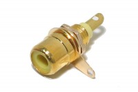 RCA PANEL CONNECTOR GOLD-PLATED YELLOW