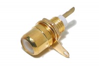 RCA PANEL CONNECTOR GOLD-PLATED WHITE