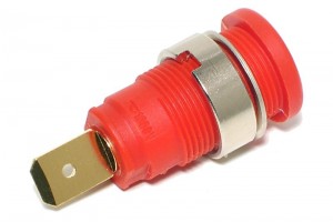 4mm SAFETY BANANA SOCKET RED 6,3x0,8mm